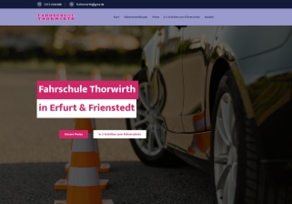 Webseiten Referenz für Fahrschule Thorwirth in Erfurt.