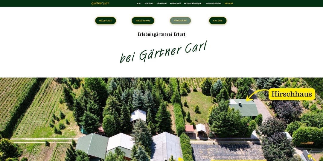 Webdesign Projekt Gärtnerei Carl in Erfurt. Scholz-Marketing Webdesign